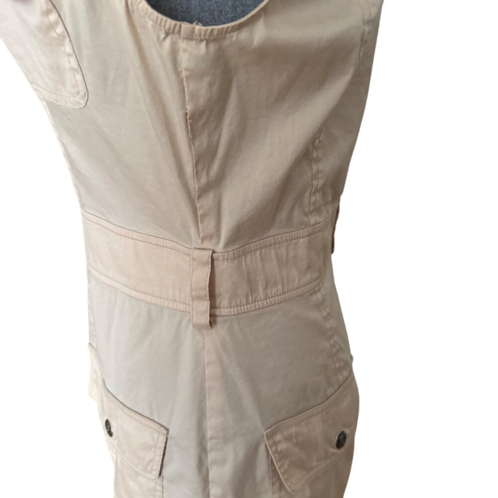 Marciano Beige Sleeveless Button-Up Utility Dress With Pockets Size S - Picture 5 of 7